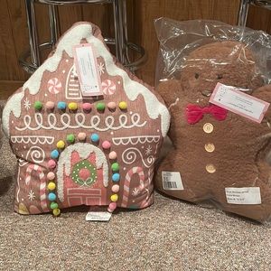Gingerbread house and man pillow